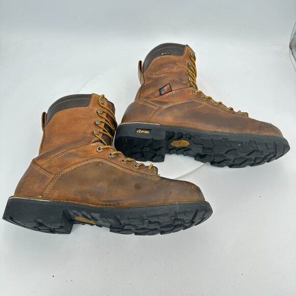 Danner Quarry USA 8" Alloy Toe Men Size 9.5 Brown Leather Waterproof Work Boot - Picture 6 of 13